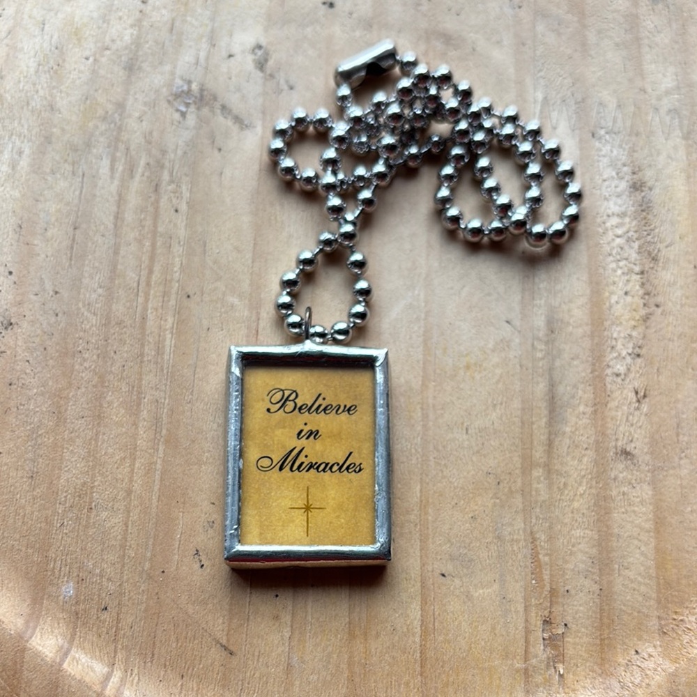 Brighton Silver Ball Chain Necklace with Gold Pendant